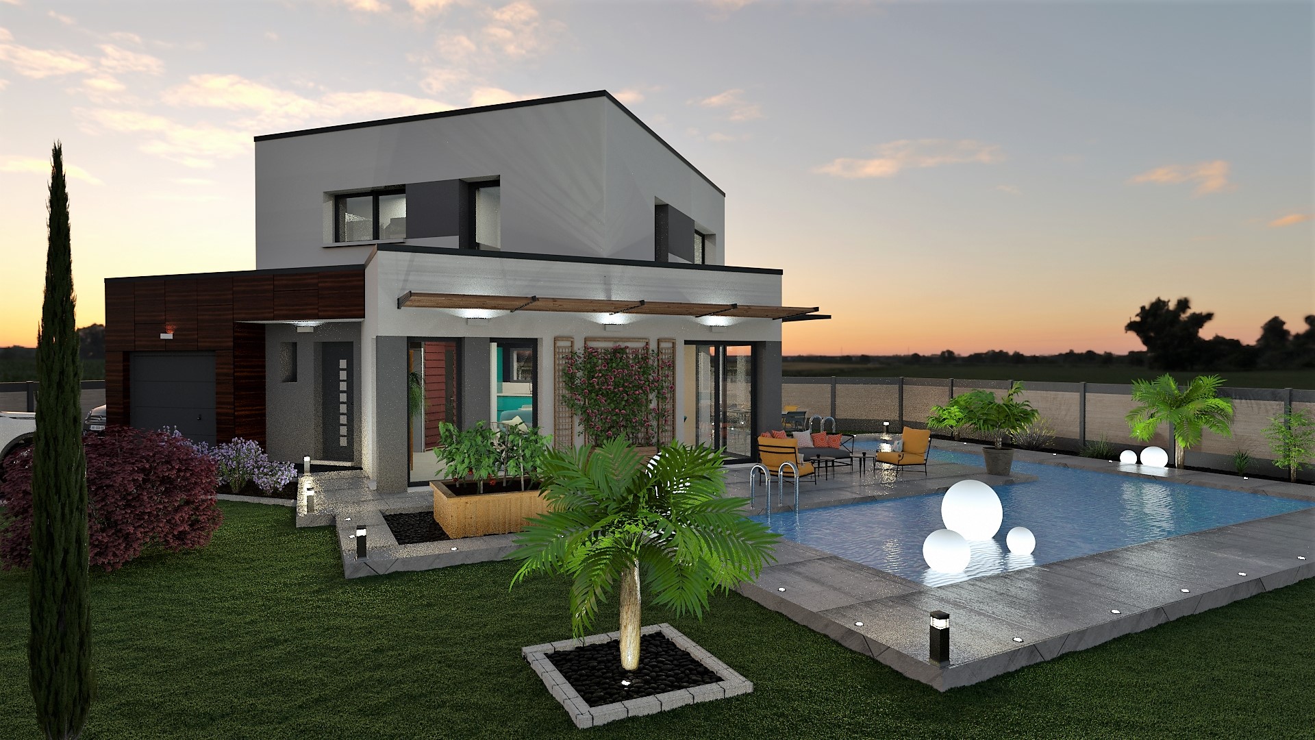 MODELE-FAUVERNEY avec terrain de 2930 m²