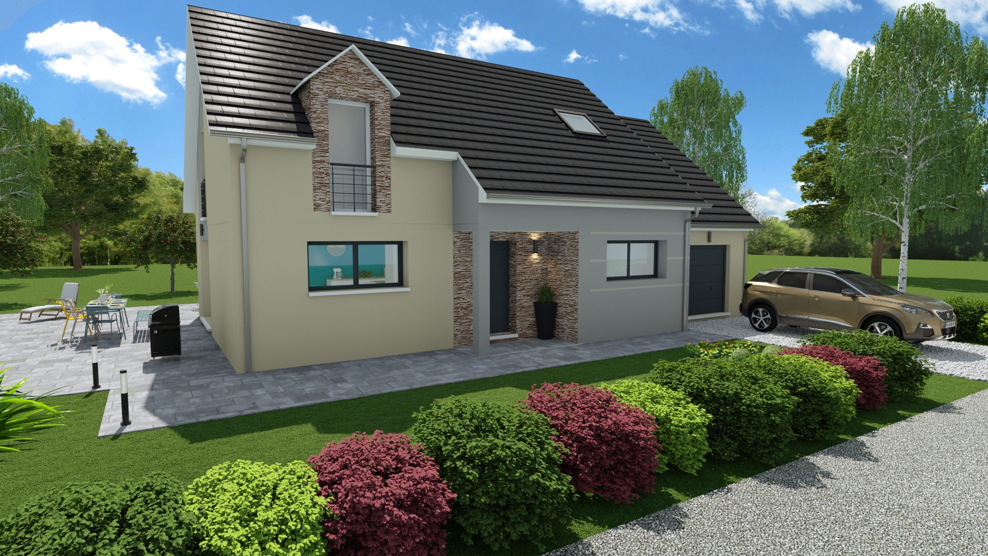 Construction maison GANTHEROT/MODELE-ARBOIS avec terrain de 323 m² à Longchamp