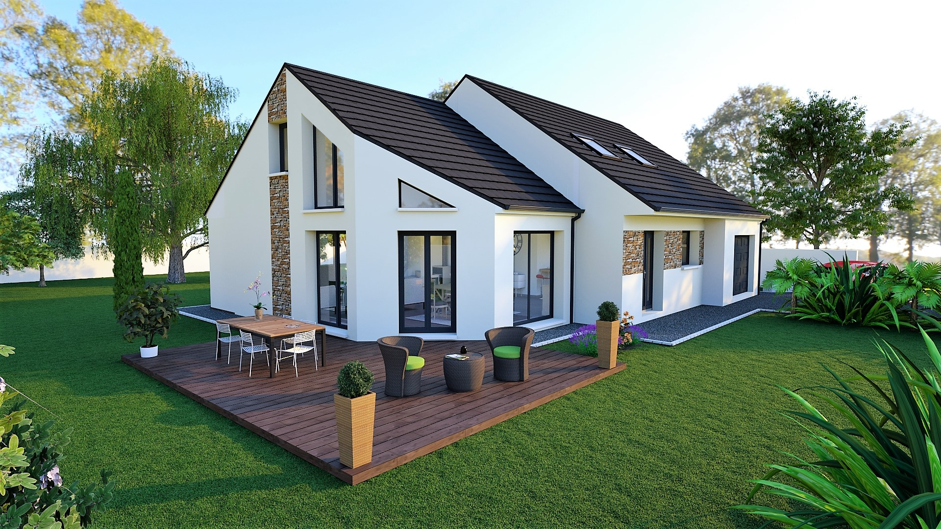 Construction maison MODELE-CLENAY avec terrain de 1000 m² à Dompierre-en-Morvan