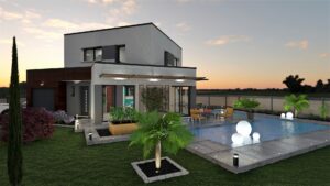 MODELE-FAUVERNEY avec terrain de 1512 m²